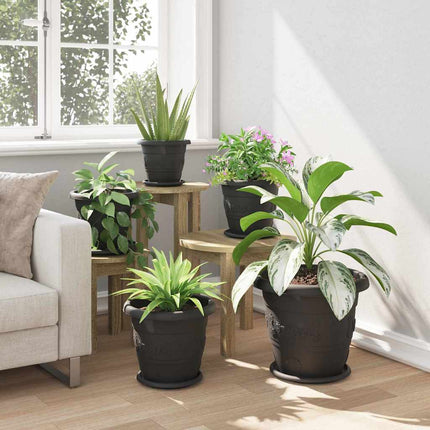 Rund Blomkruka 6 pcs Svart Ø 30 x 25 cm Plast