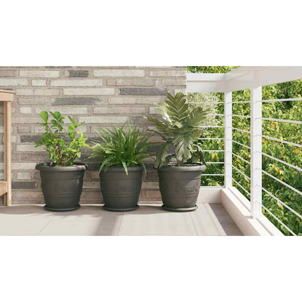 Rund Blomkruka 6 st Svart Ø 34 x 28 cm Plast