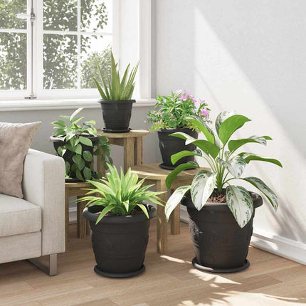 Rund Blomkruka 6 pcs Svart Ø 34 x 28 cm Plast
