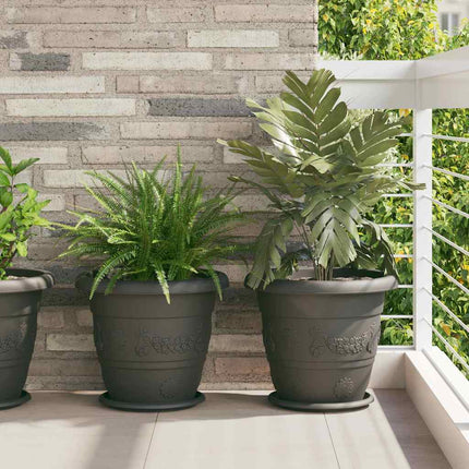 Rund Blomkruka 6 pcs Svart Ø 39 x 32 cm Plast