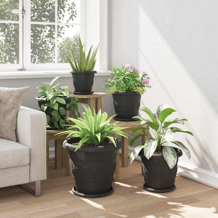 Rund Blomkruka 6 pcs Svart Ø 39 x 32 cm Plast