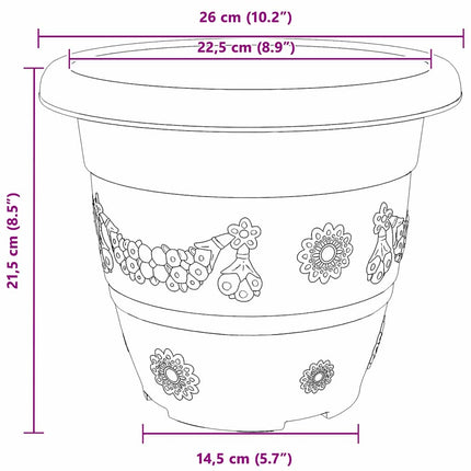 Rund Blomkruka 24 pcs Murgrön Ø 26 x 21.5 cm Plast