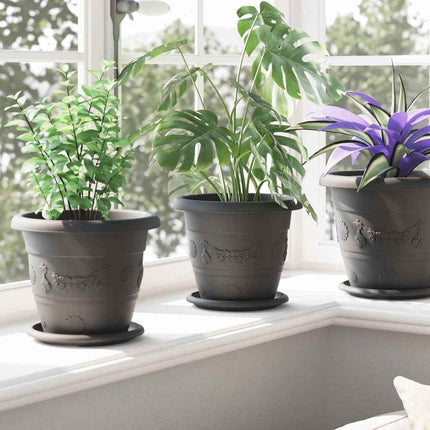 Rund Blomkruka 24 pcs Svart Ø 22 x 18 cm Plast