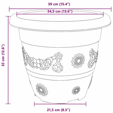 Rund Blomkruka 24 pcs Svart Ø 39 x 32 cm Plast