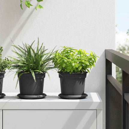 Rund Blomkruka 6 pcs Svart Ø 14 x 2 cm Plast