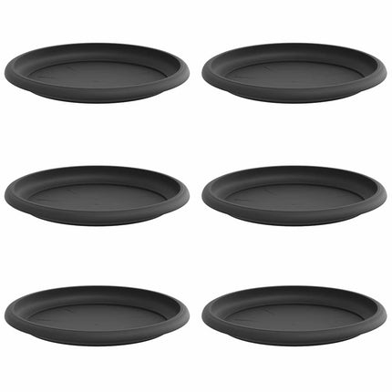 Rund Blomkruka 6 pcs Svart Ø 19 x 2 cm Plast
