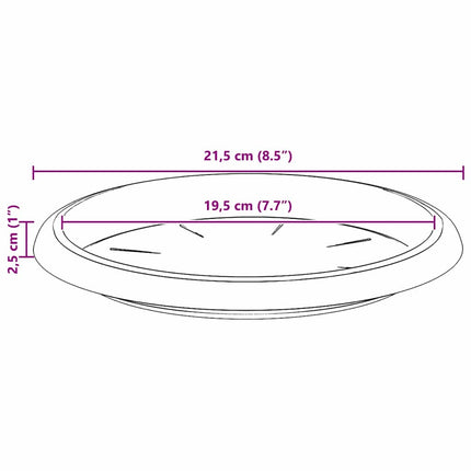 Rund Blomkruka 6 pcs Svart Ø 14 x 2 cm Plast