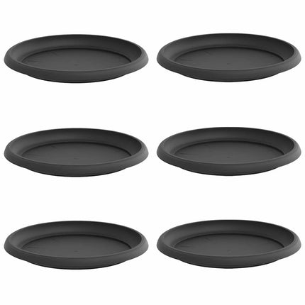 Rund Blomkruka 6 st Svart Ø 23,5 x 2,5 cm Plast