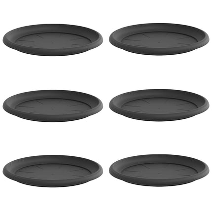 Rund Blomkruka 6 pcs Svart Ø 14 x 2 cm Plast