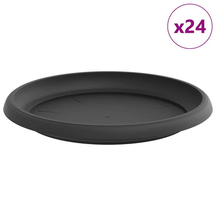 Rund Blomkruka 24 pcs Svart Ø 21,5 x 2,5 cm Plast