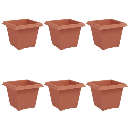 Kvadratisk Blomkruka 6 pcs Murgrön 20 x 20 x 16 cm Plast
