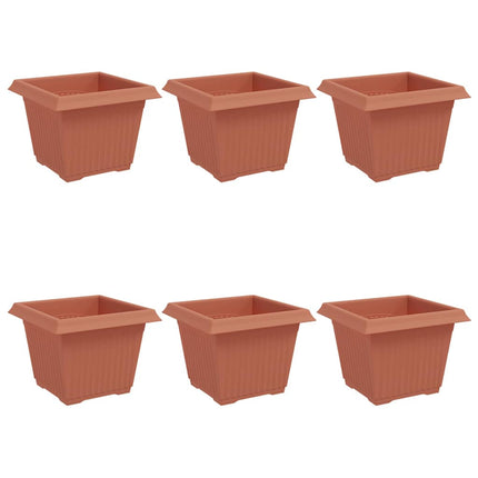 Kvadratisk Blomkruka 6 pcs Murgrön 23 x 23 x 17,5 cm Plast
