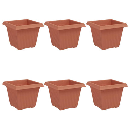 Kvadratisk Blomkruka 6 pcs Murgrön 33 x 33 x 26 cm Plast