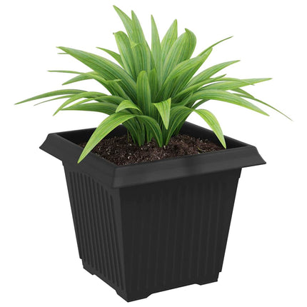 Kvadratisk Blomkruka 6 st Svart 20 x 20 x 16 cm Plast
