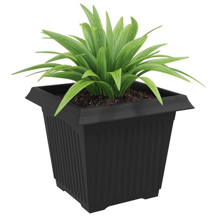 Kvadratisk Blomkruka 6 pcs Svart 28,5 x 28,5 x 22 cm Plast