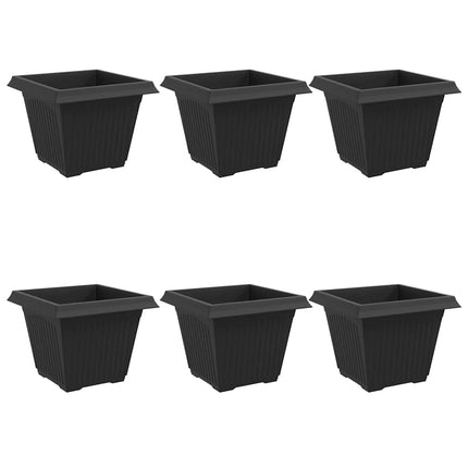 Kvadratisk Blomkruka 6 pcs Svart 43 x 43 x 33,5 cm Plast