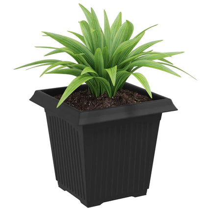 Kvadratisk Blomkruka 24 pcs Svart 16 x 16 x 14 cm Plast