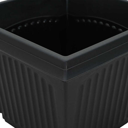 Kvadratisk Blomkruka 24 pcs Svart 20 x 20 x 16 cm Plast