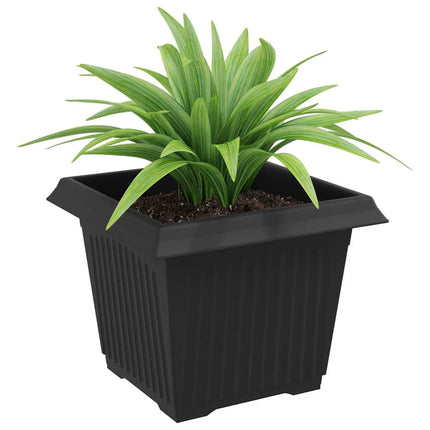 Kvadratisk Blomkruka 24 st Svart 23 x 23 x 17,5 cm Plast