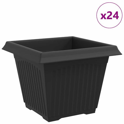 Kvadratisk Blomkruka 24 st Svart 28,5 x 28,5 x 22 cm Plast