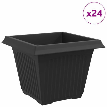 Kvadratisk Blomkruka 24 st Svart 43 x 43 x 33,5 cm Plast