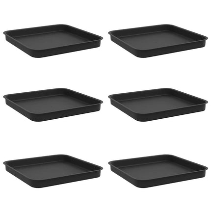 Fyrkantig Blomkruka 6 pcs Svart 25,5 x 25,5 x 2,5 cm Plast