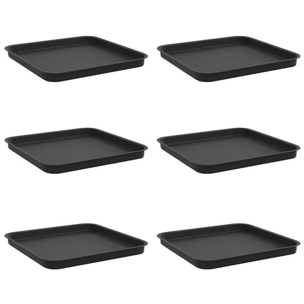 Fyrkantig Blomkruka 6 pcs Svart 32 x 32 x 2,5 cm Plast