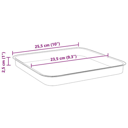 Fyrkantig Blomkruka 24 pcs Svart 25,5 x 25,5 x 2,5 cm Plast