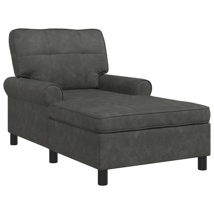 Chaise Lounge med kudde Svart 91 x 157 x 91 cm Konstläder