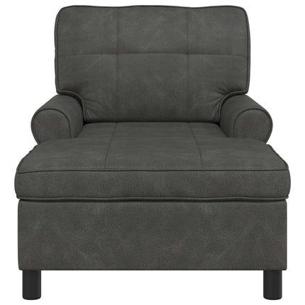Chaise Lounge med kudde Svart 91 x 157 x 91 cm Konstläder