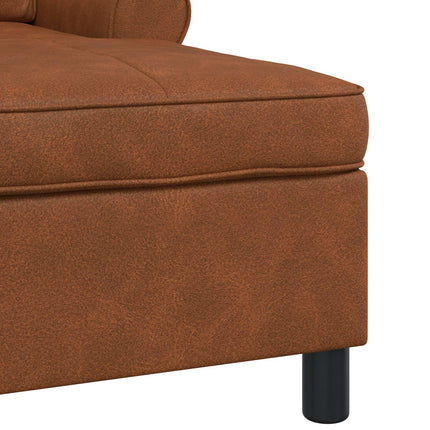 Chaise Lounge med kudde Brun 91 x 157 x 91 cm Konstläder
