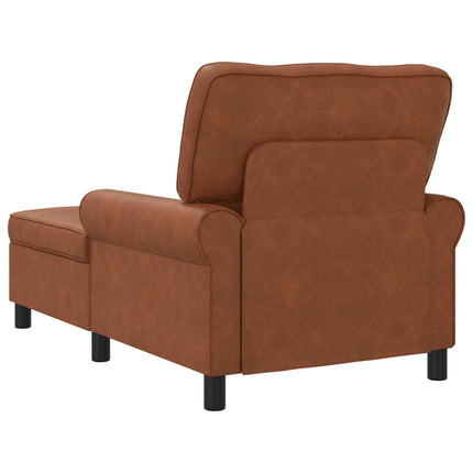 Chaise Lounge med kudde Brun 91 x 157 x 91 cm Konstläder