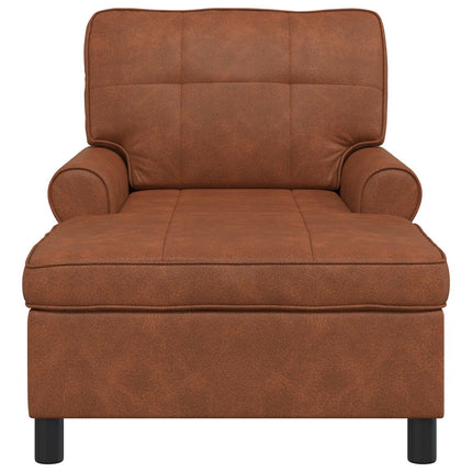 Chaise Lounge med kudde Brun 91 x 157 x 91 cm Konstläder