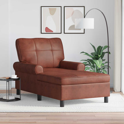 Chaise Lounge Skinande Brun 91 x 157 x 91 cm Konstläder