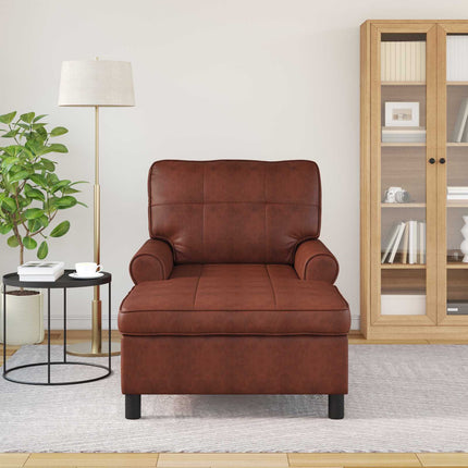 Chaise Lounge Skinande Brun 91 x 157 x 91 cm Konstläder