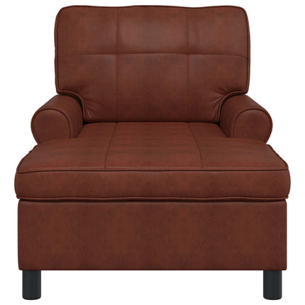 Chaise Lounge Skinande Brun 91 x 157 x 91 cm Konstläder