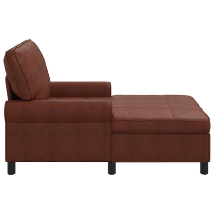 Chaise Lounge Skinande Brun 91 x 157 x 91 cm Konstläder