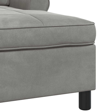 Chaise Lounge med kudde Ljusgrå 91 x 157 x 91 cm Sammet