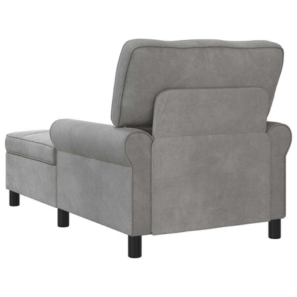 Chaise Lounge med kudde Ljusgrå 91 x 157 x 91 cm Sammet