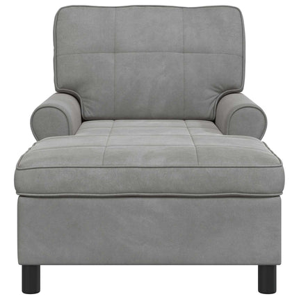 Chaise Lounge med kudde Ljusgrå 91 x 157 x 91 cm Sammet