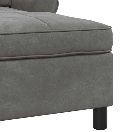 Chaise Lounge med kudde Mörkgrå 91 x 157 x 91 cm Sammet