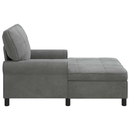 Chaise Lounge med kudde Mörkgrå 91 x 157 x 91 cm Sammet