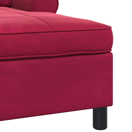 Chaise Lounge med kudde Vinröd 91 x 157 x 91 cm Sammet