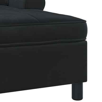 Chaise Lounge med kudde Svart 91 x 157 x 91 cm Sammet