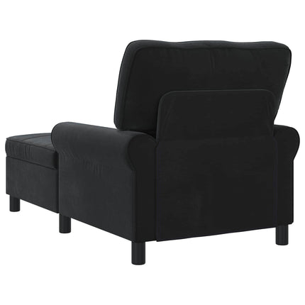 Chaise Lounge med kudde Svart 91 x 157 x 91 cm Sammet