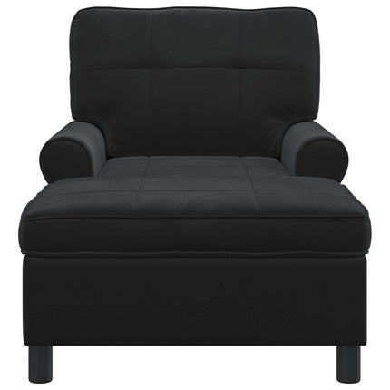 Chaise Lounge med kudde Svart 91 x 157 x 91 cm Sammet