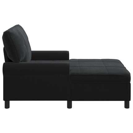 Chaise Lounge med kudde Svart 91 x 157 x 91 cm Sammet