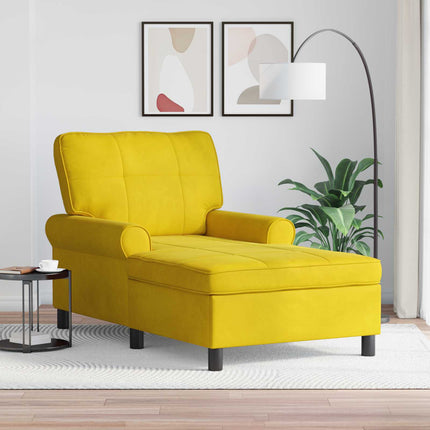 Chaise Lounge med kudde Gul 91 x 157 x 91 cm Sammet