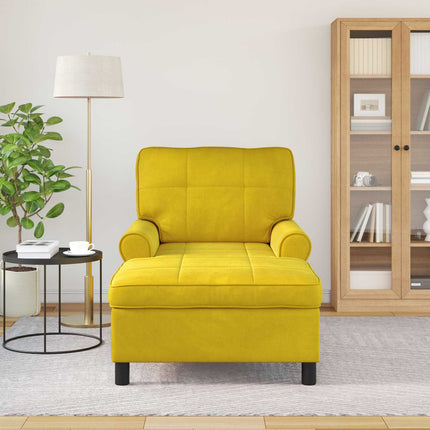 Chaise Lounge med kudde Gul 91 x 157 x 91 cm Sammet