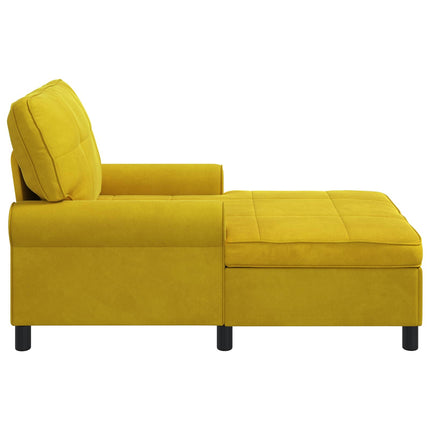 Chaise Lounge med kudde Gul 91 x 157 x 91 cm Sammet